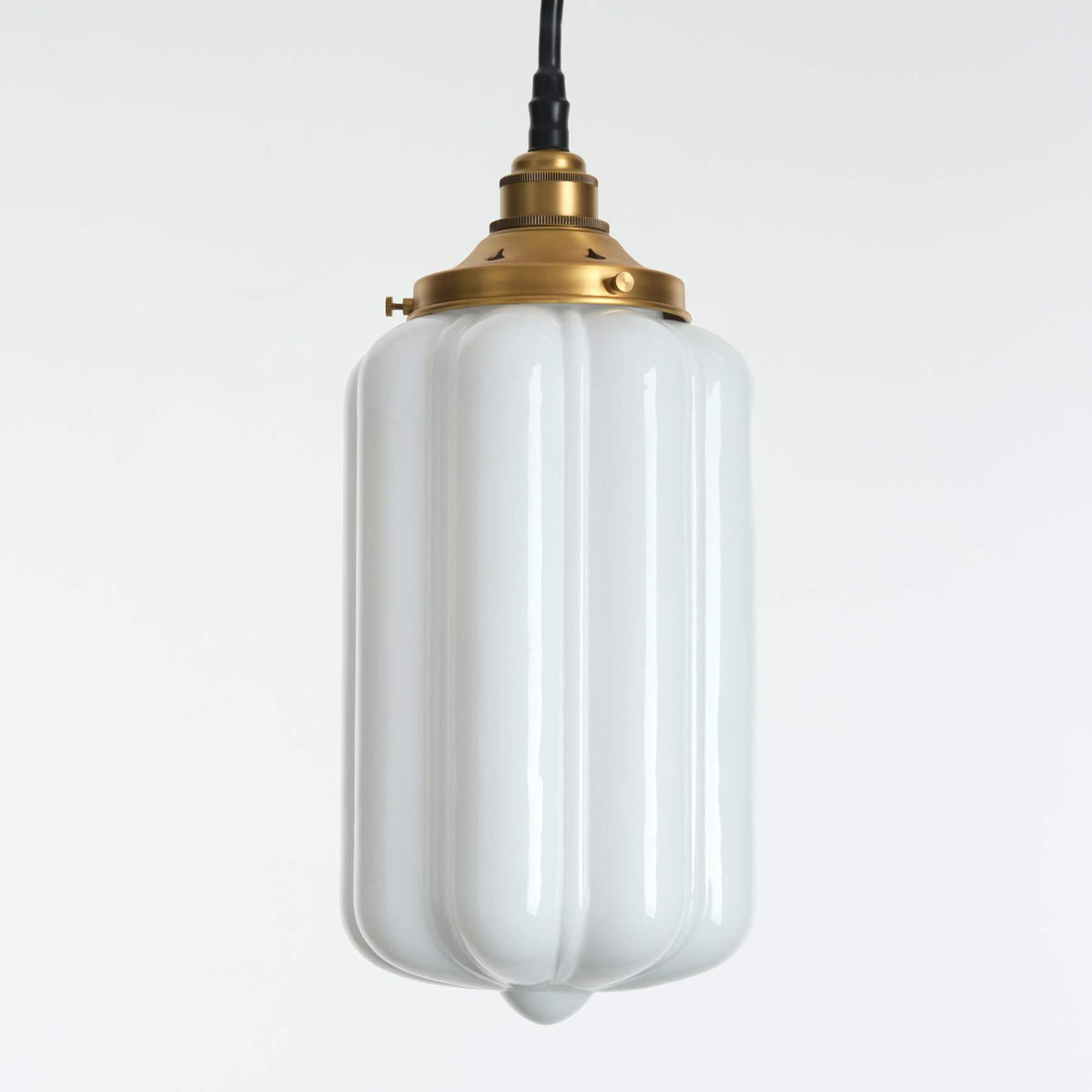 Old School Electric Ellington IP44 Bathroom Pendant Light - Opal Glass