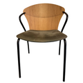 Ex-Display Bessi Chair - Oak Veneer, Dune Leather