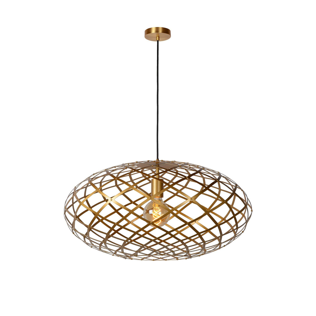 Outlet Lucide Wolfram Pendant Light - Matt Gold, Diameter : 65cm