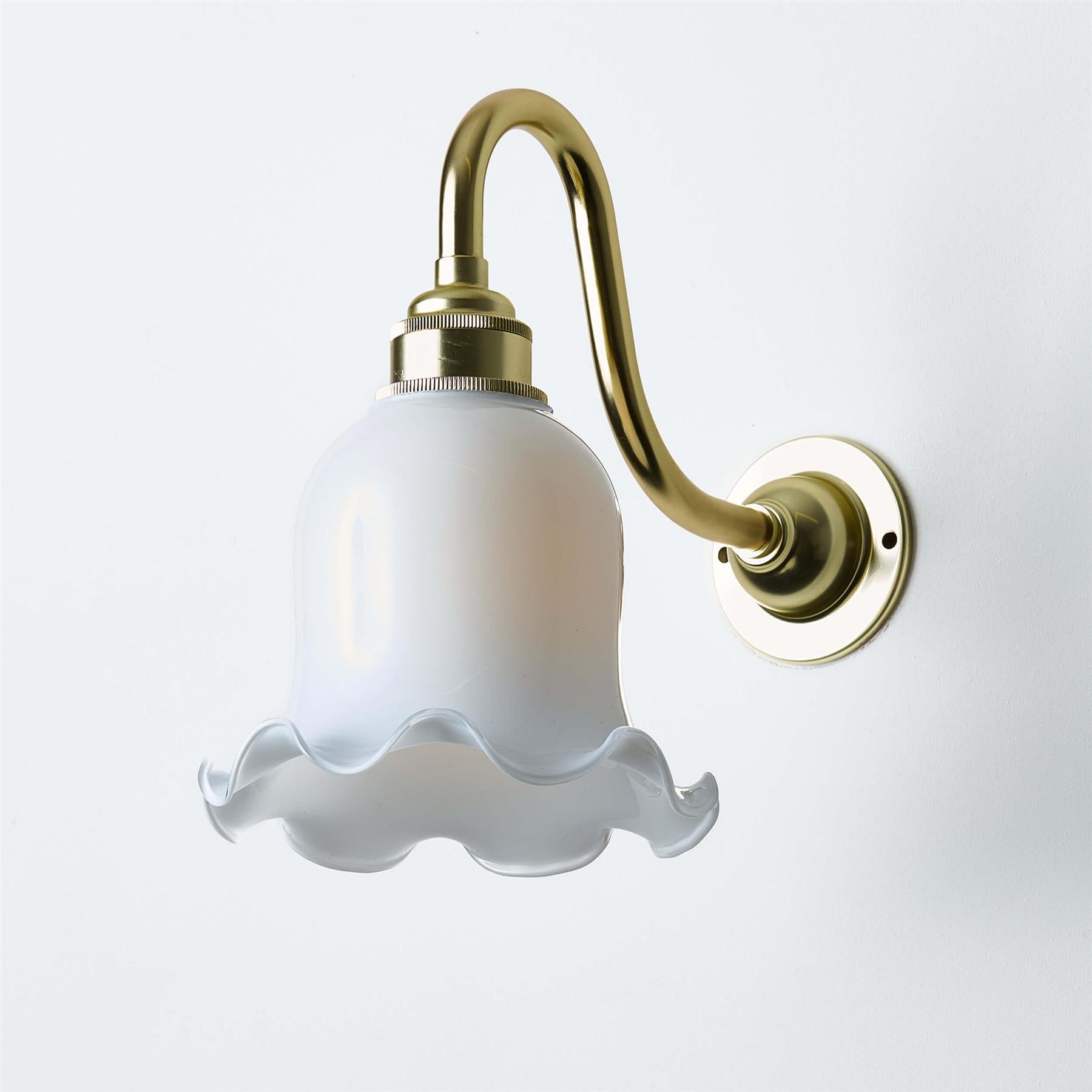 Old School Electric Tulip Wall Light : Swan Arm : Bathroom Version