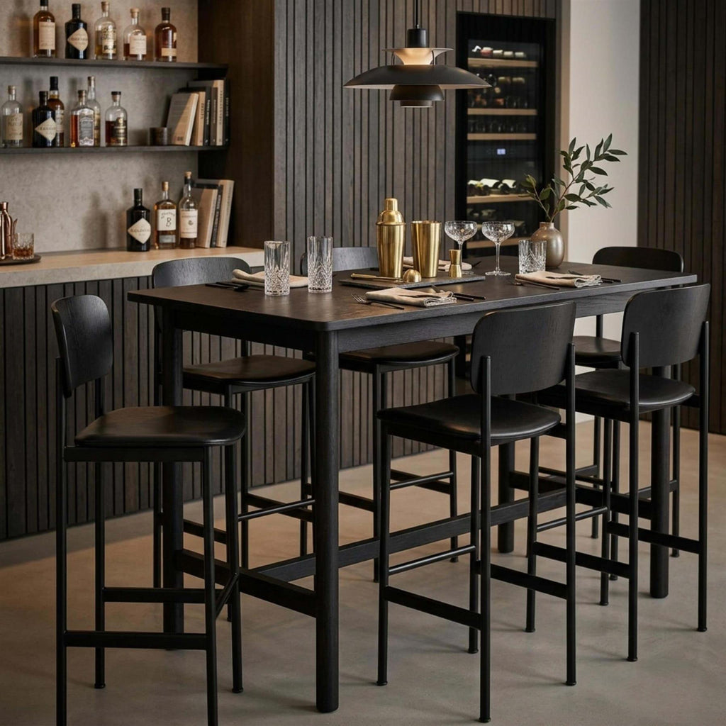 Fredericia Plan Bar Stool with Upholstered Seat