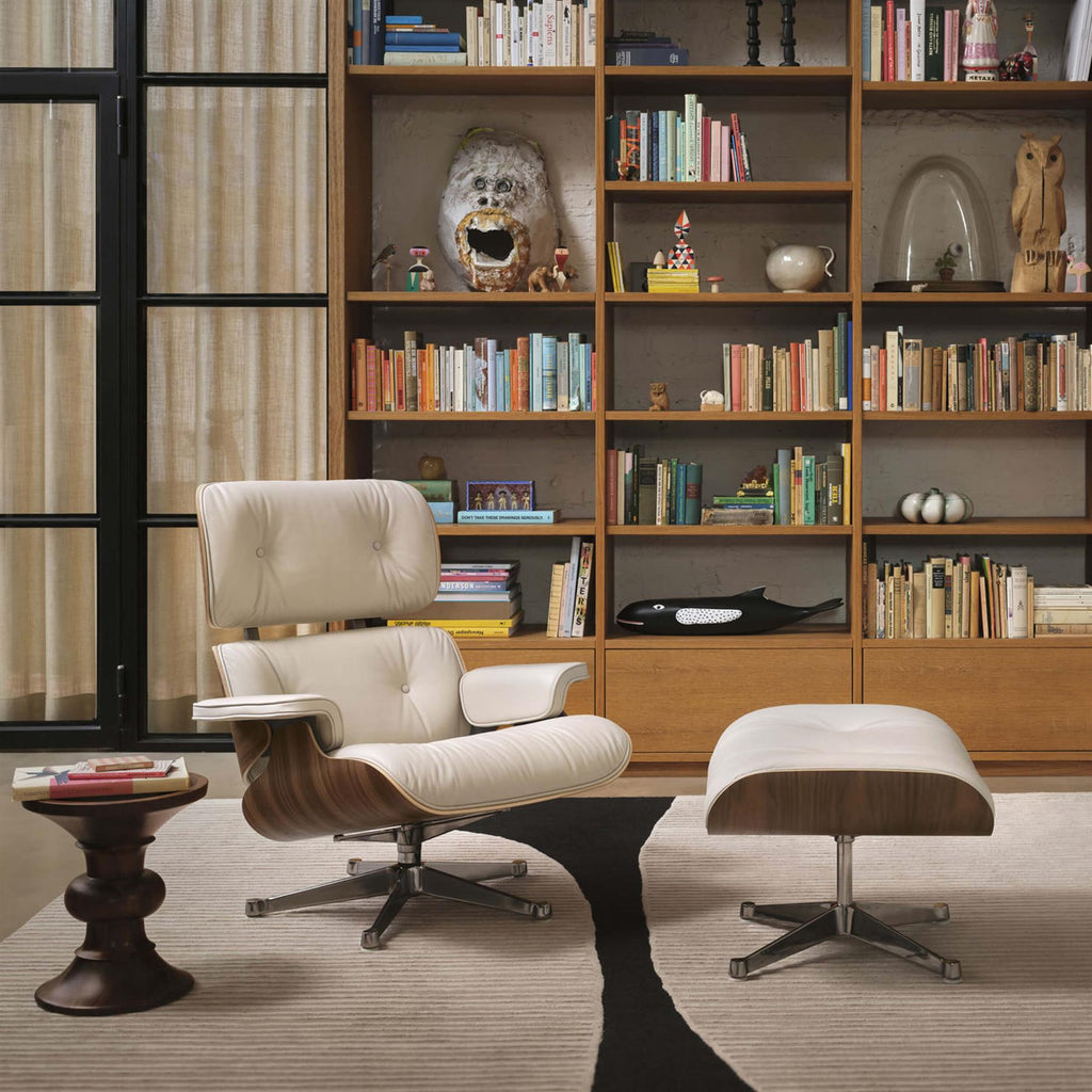 Vitra Eames Contemporary Lounge Chair and Footstool in Natural Walnut