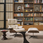 Vitra Eames Contemporary Lounge Chair and Footstool in Natural Walnut