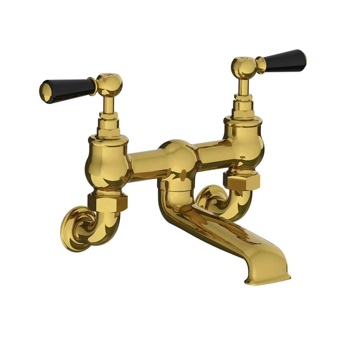 Lefroy Brooks Classic Wall Mounted Bath Bridge Filler with Lever Handles BL1151