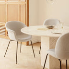 GUBI Bat Dining Chair, Fully Upholstered and Conic Base