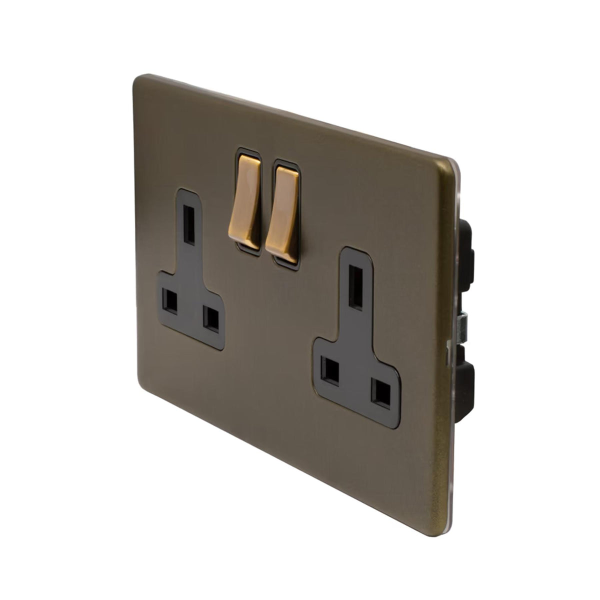 Soho Lighting Eton Collection Bronze 13A 2 Gang Switched Socket