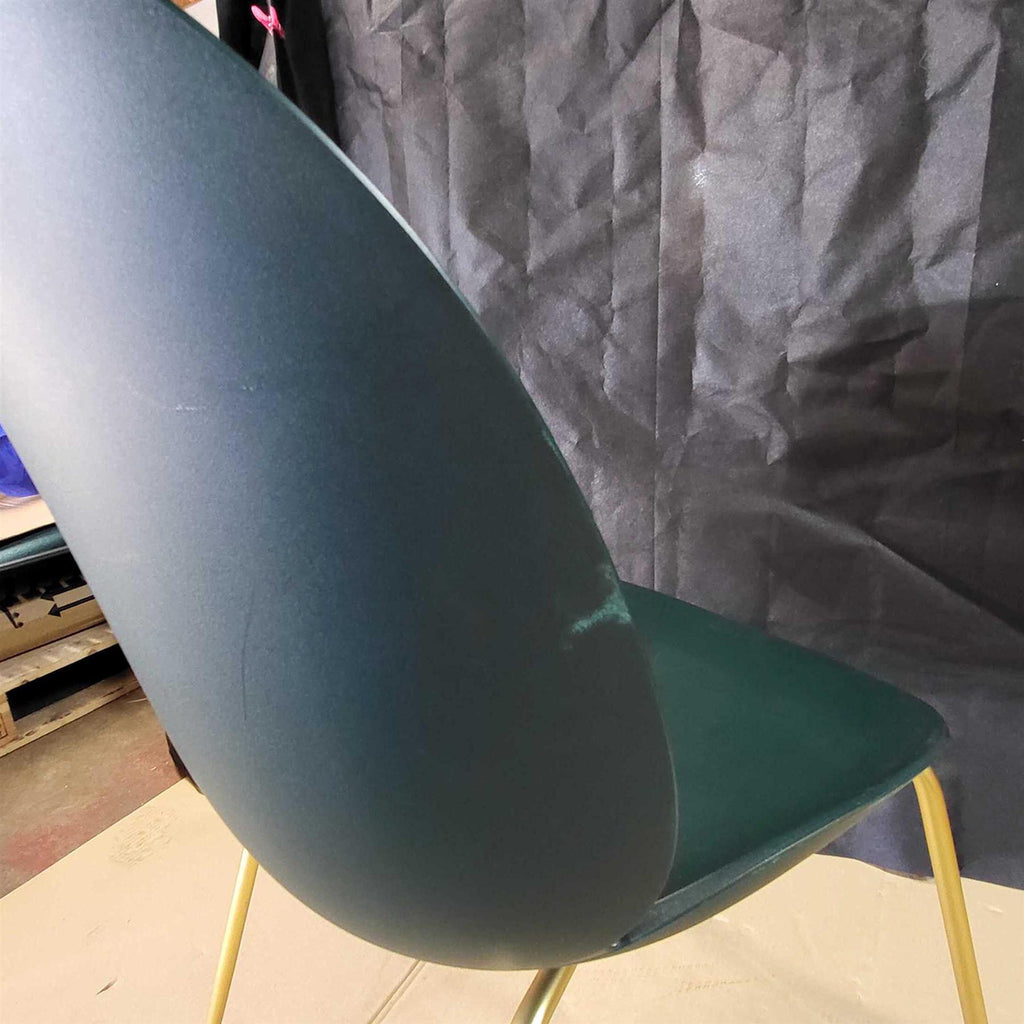 Ex-Display GUBI Beetle Dining Chair - Conic Base - Brass Base, Dark Green **STORE COLLECTION ONLY**