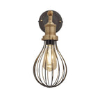 Outlet Industville Brooklyn Balloon Cage Wall Light with Pewter Cage