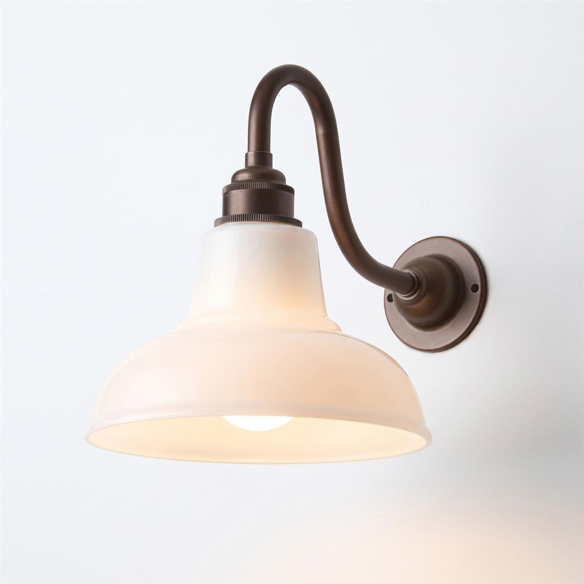 Old School Electric Mini Factory Wall Light Bathroom Version : Swan Arm