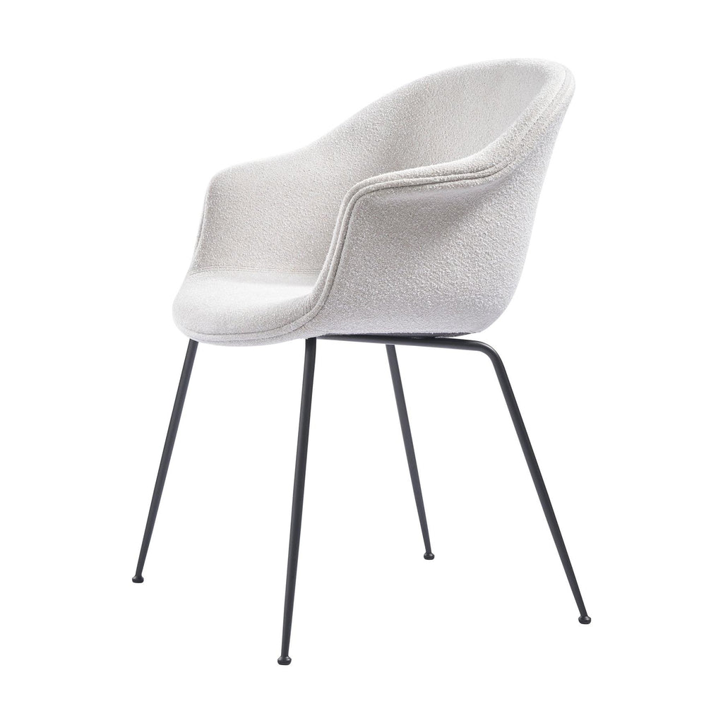 GUBI Bat Dining Chair, Fully Upholstered and Conic Base