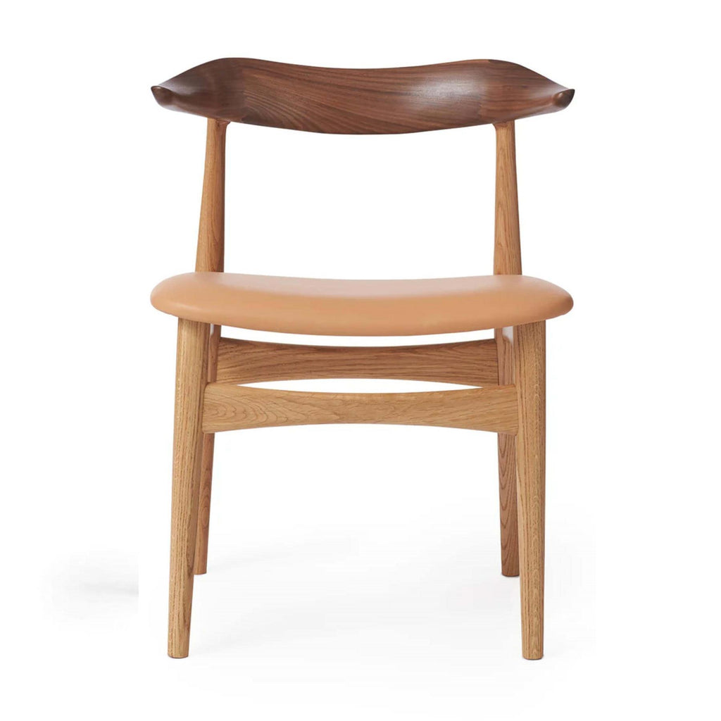 Warm Nordic Cow Horn Chair in Walnut and Oak