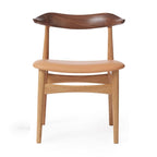 Warm Nordic Cow Horn Chair in Walnut and Oak