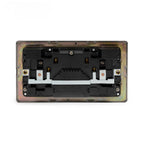 Soho Lighting Charterhouse Collection Antique Brass 13A 2 Gang DP Socket with a USB-A and USB-C Port