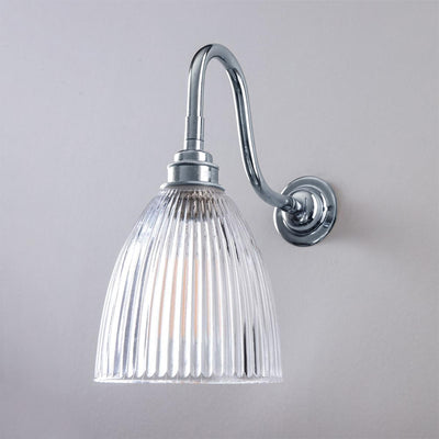 Old School Electric Elongated Prismatic Wall Light - Swan Arm