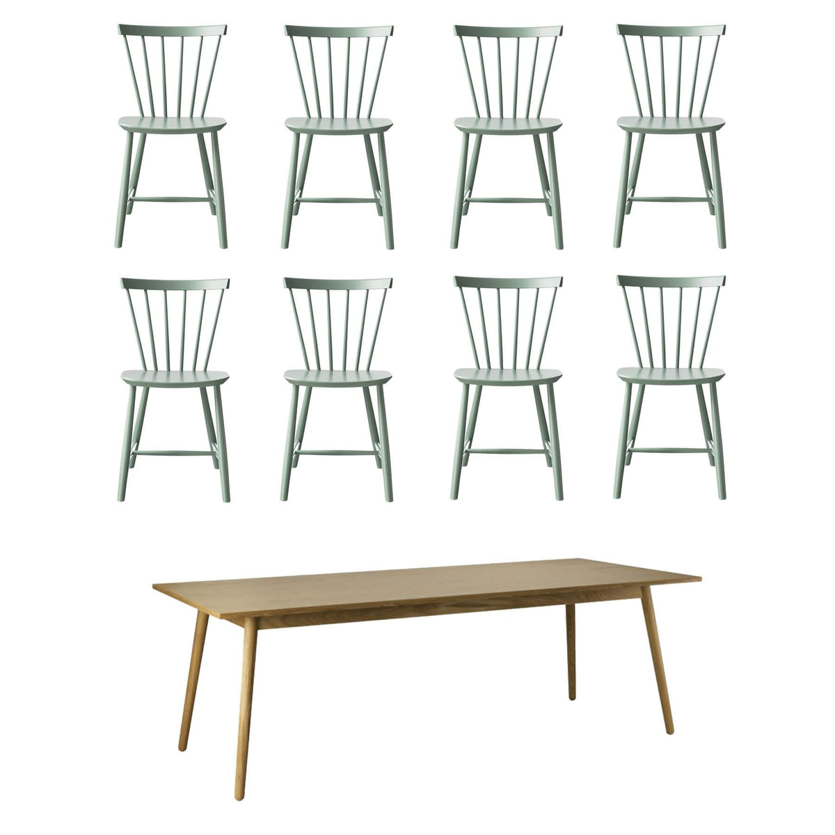 FDB Mobler Large Family Dining Table Set