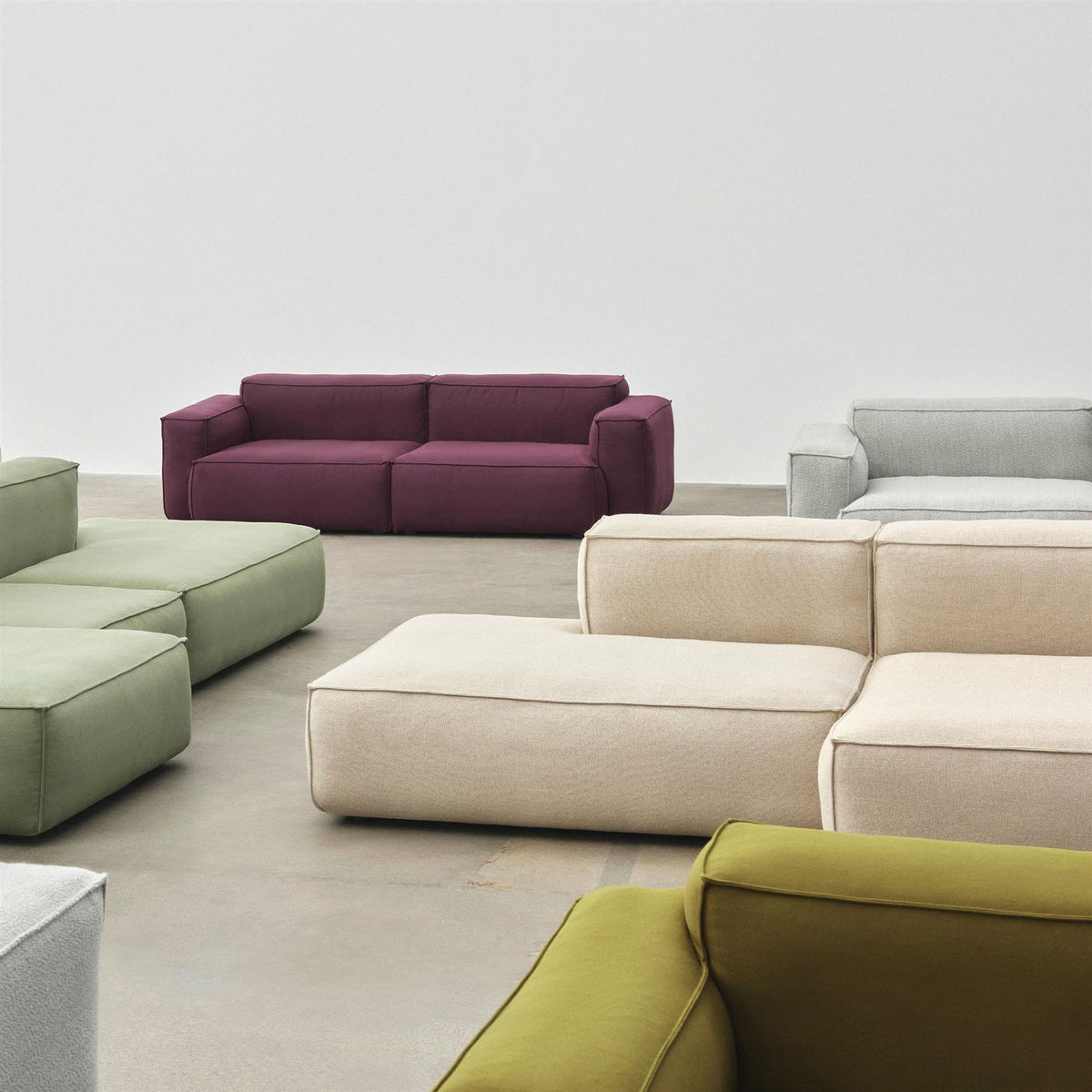 HAY Mags Soft 2+ Seater Sofa Low Armrest with Removable Cover Combination 3 Right