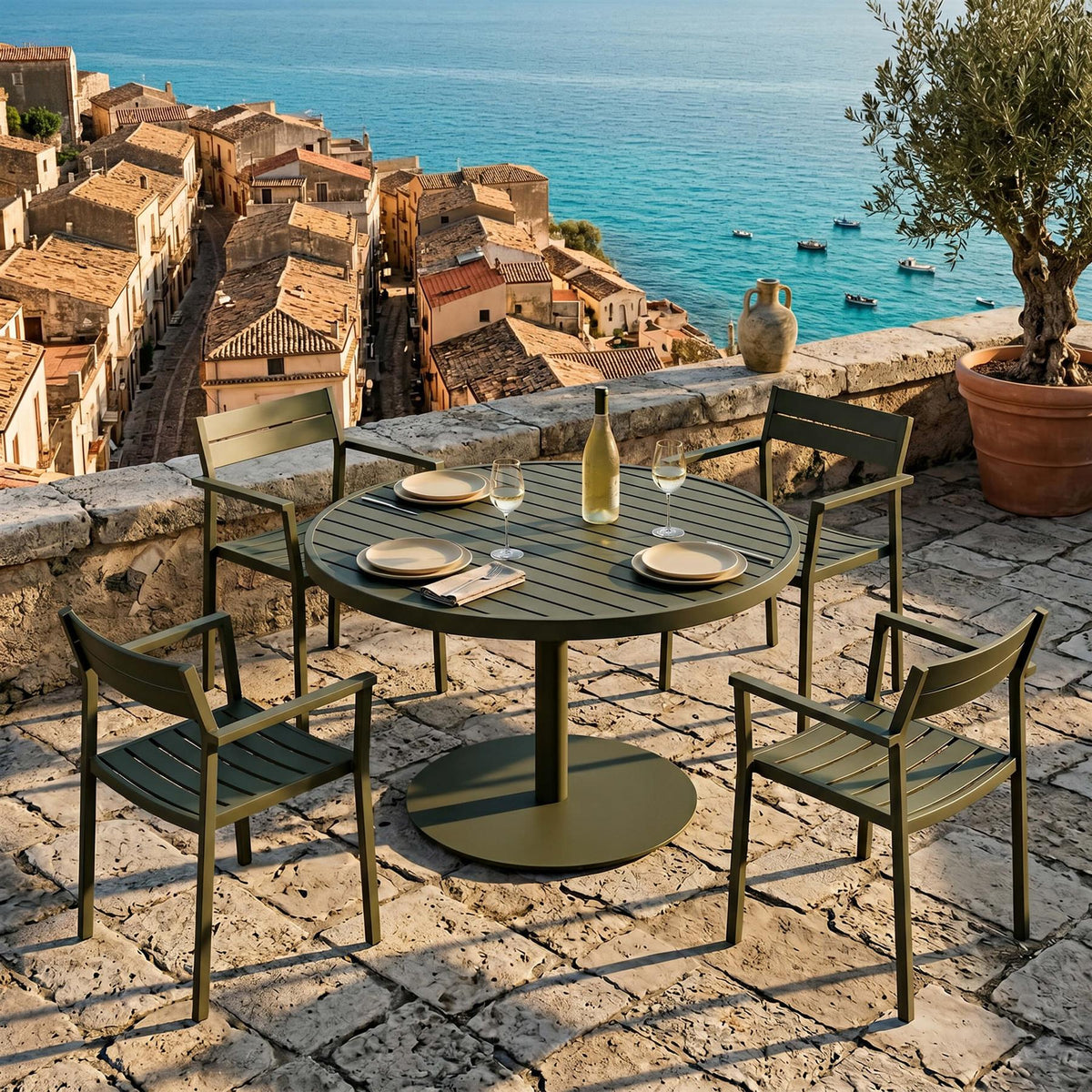 Case Furniture Eos Round Outdoor Dining Set - Curated by Holloways of Ludlow