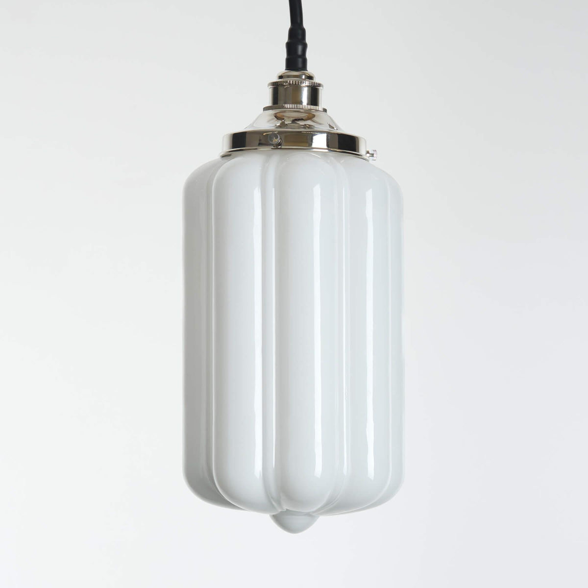 Old School Electric Ellington IP44 Bathroom Pendant Light - Opal Glass