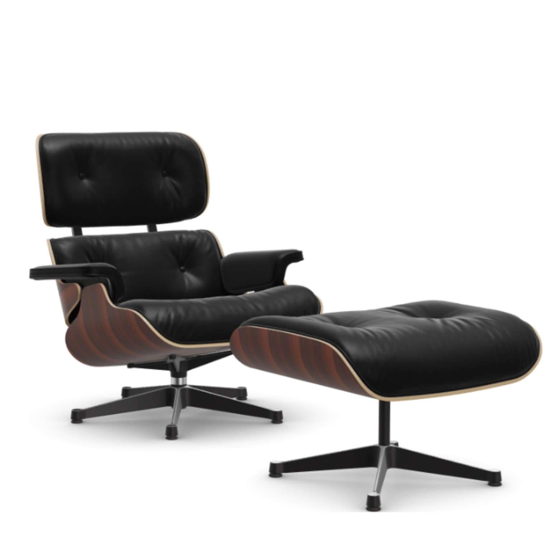 Vitra Eames Contemporary Lounge Chair and Footstool in Santos Palisander