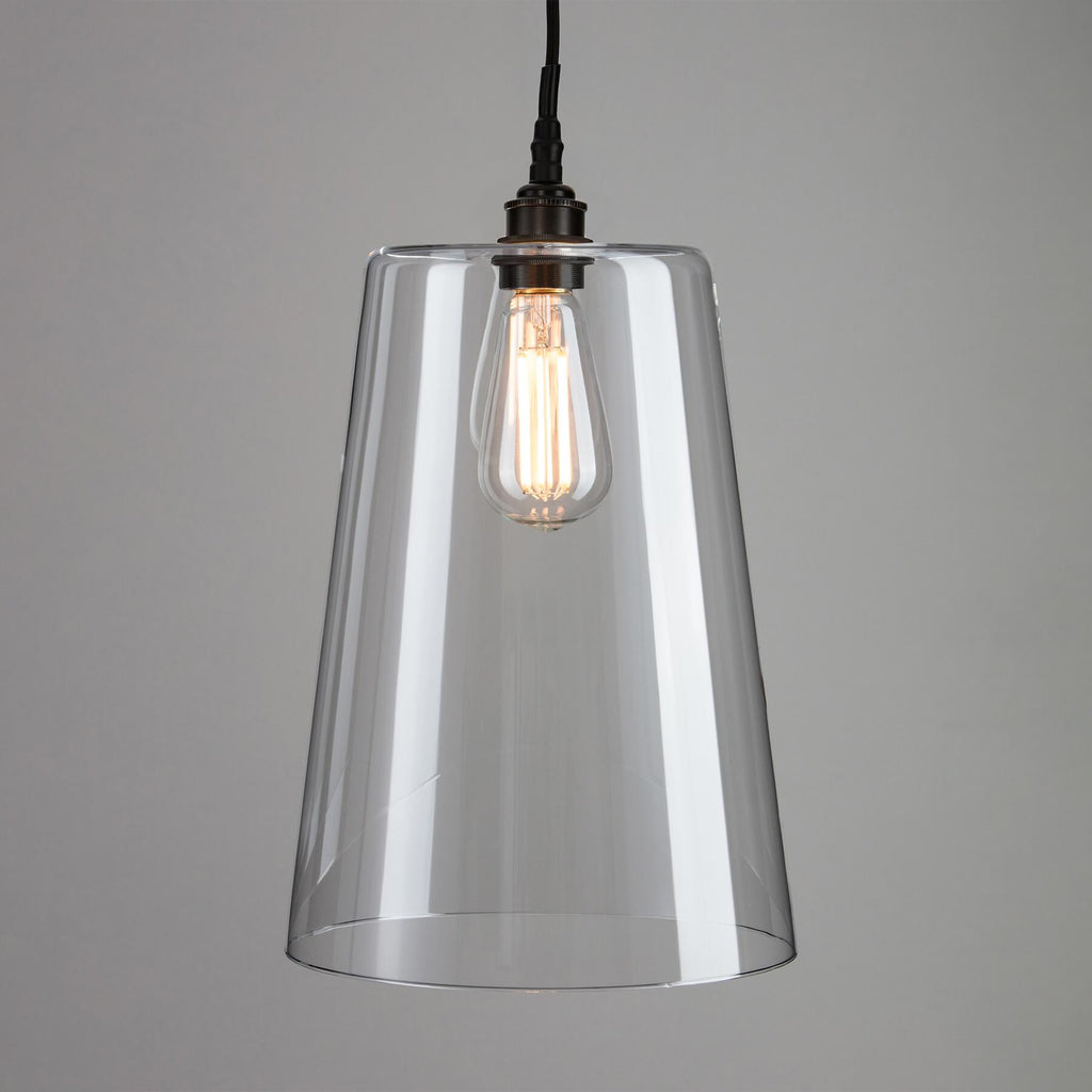 Old School Electric Tapered Blown Pendant Light : Bathroom Version