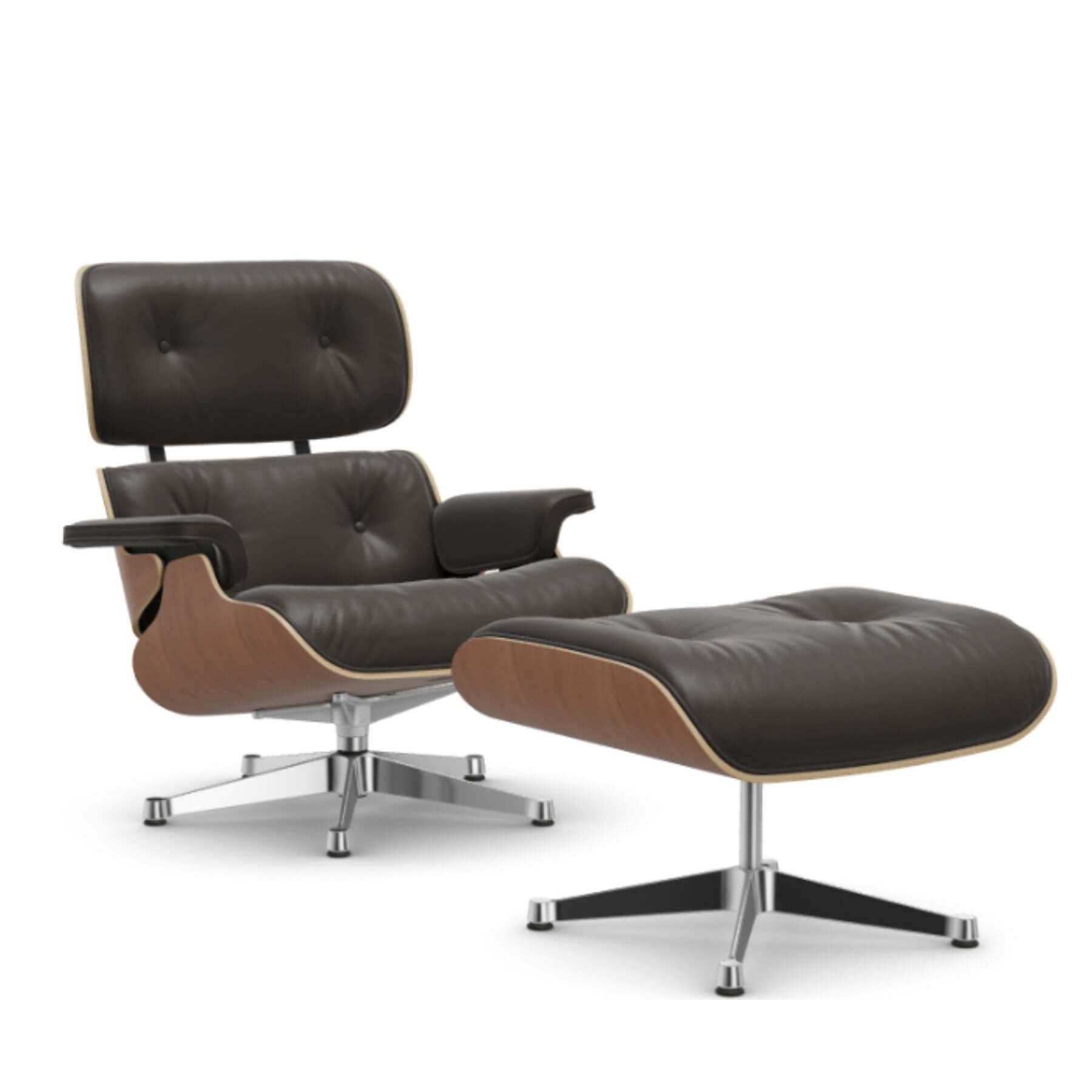 Vitra Eames Contemporary Lounge Chair and Footstool in Cherry