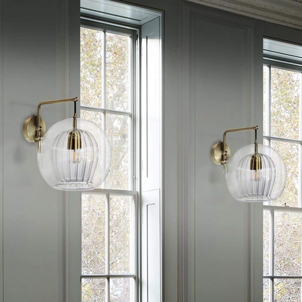Marc Wood Pleated Crystal Wall Light