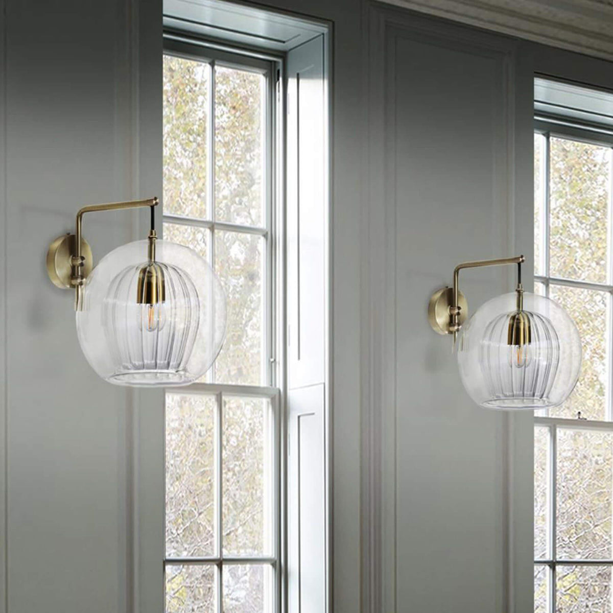 Marc Wood Pleated Crystal Wall Light