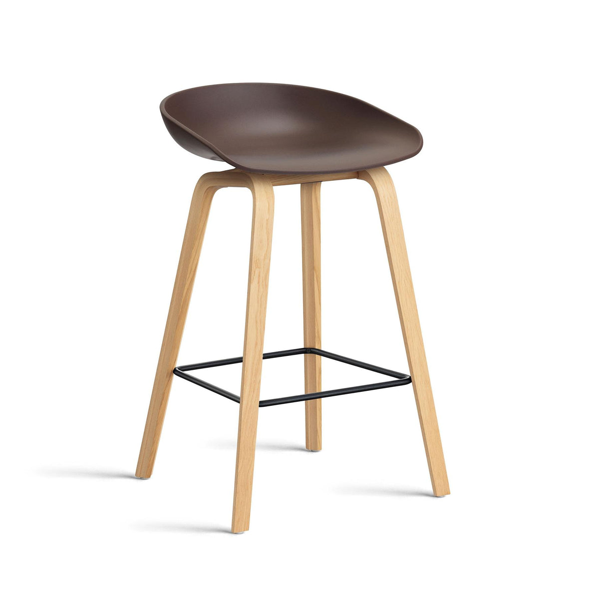 HAY About a Stool 32 Standard Gliders Breakfast Bar Stool, Black Footrest