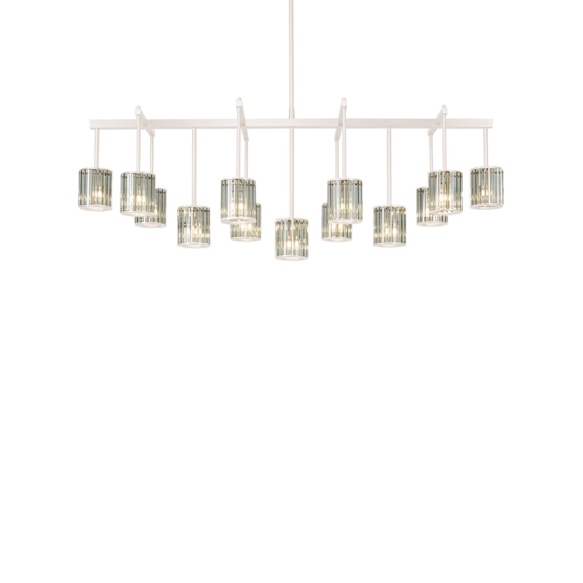 Tom Kirk Lighting Flute Beam Chandelier with a Powder Coated Ral Colour