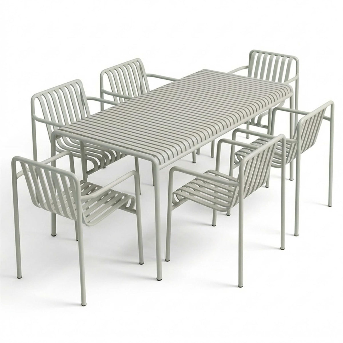 HAY Palissade Large Garden Dining Set with 6 Chairs - Curated by Holloways of Ludlow