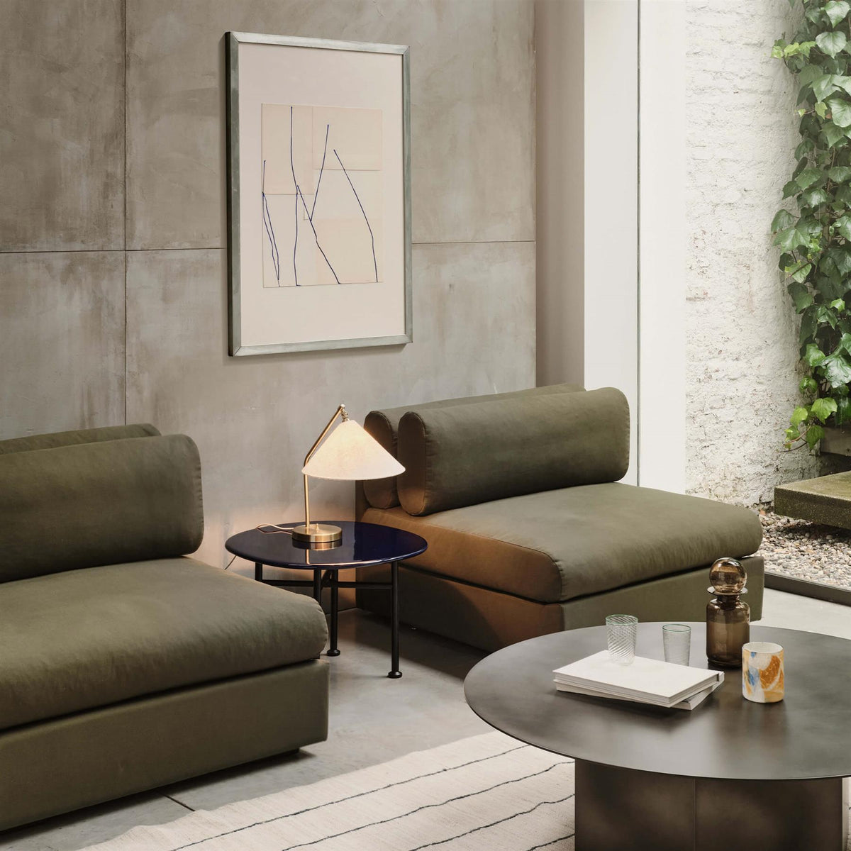 GUBI Grashoppa Lamp with Fabric Shade