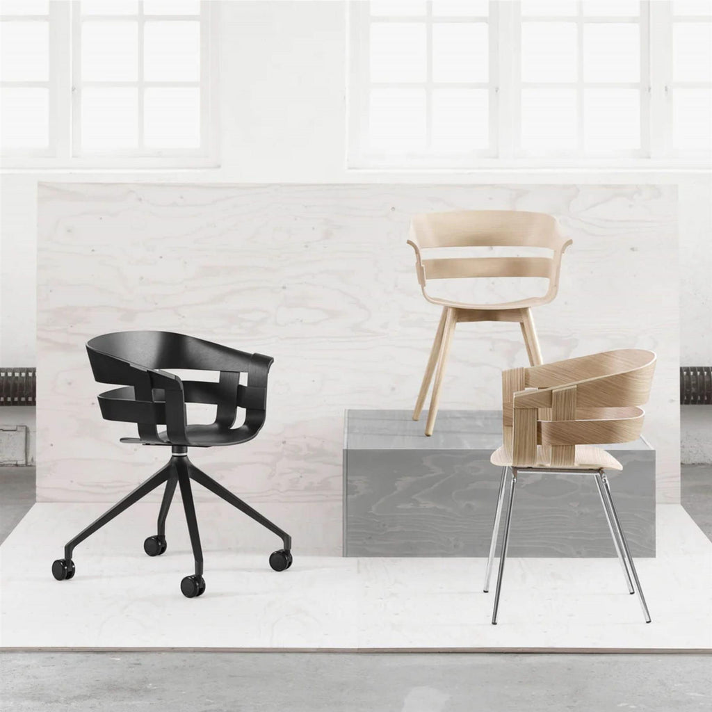 Design House Stockholm Wick Chair with 4 Star Swivel Wheel Base