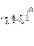 Lefroy Brooks WL1250 Classic White Lever Four Hole Bath Filler Set with Diverter and Pull-Out Handshower