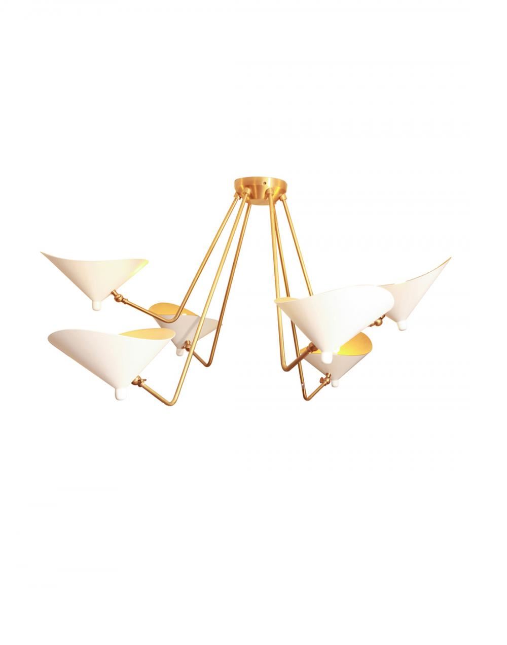 Outlet Gong Dino 6 Arm Ceiling Light - White