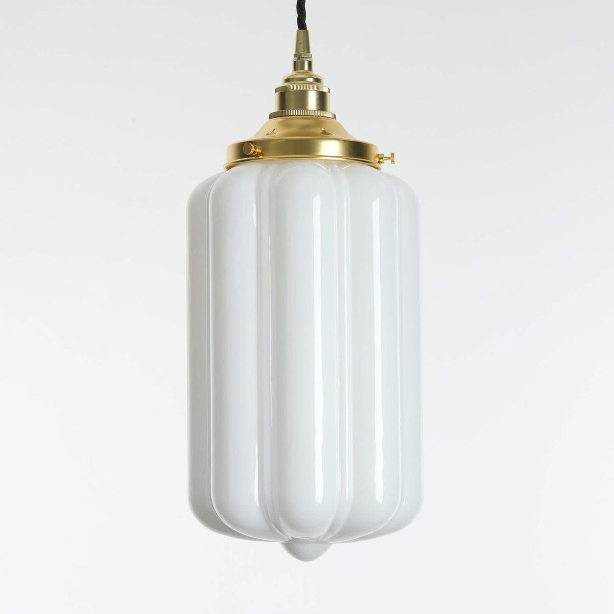 Old School Electric Ellington Pendant Light : Opal Glass