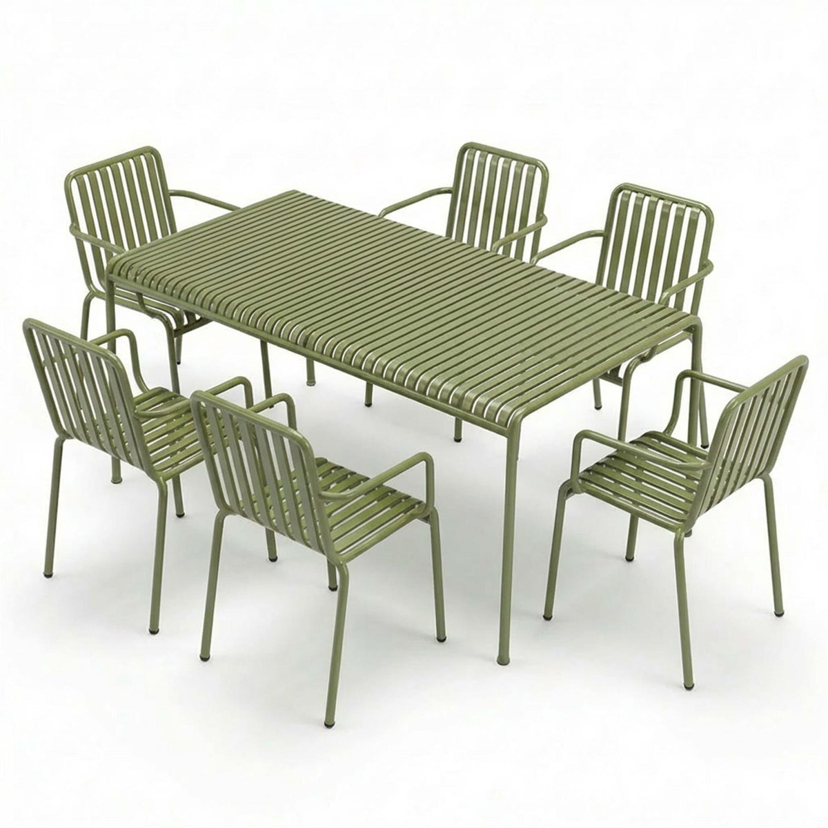 HAY Palissade Large Garden Dining Set with 6 Chairs - Curated by Holloways of Ludlow