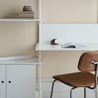 MOEBE Double Shelving System with Desk and Cabinet