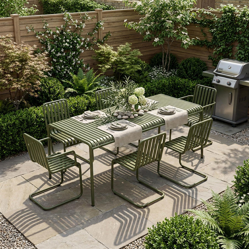 HAY Palissade Cantilever Garden Dining Set - Large - Curated by Holloways of Ludlow