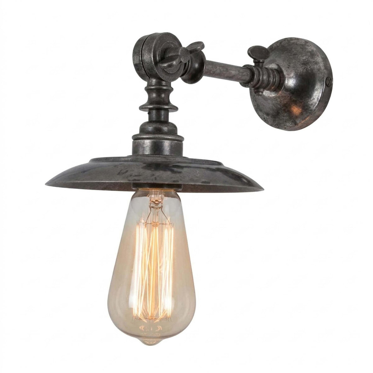 Mullan Lighting Porter Adjustable Industrial Brass Wall Light