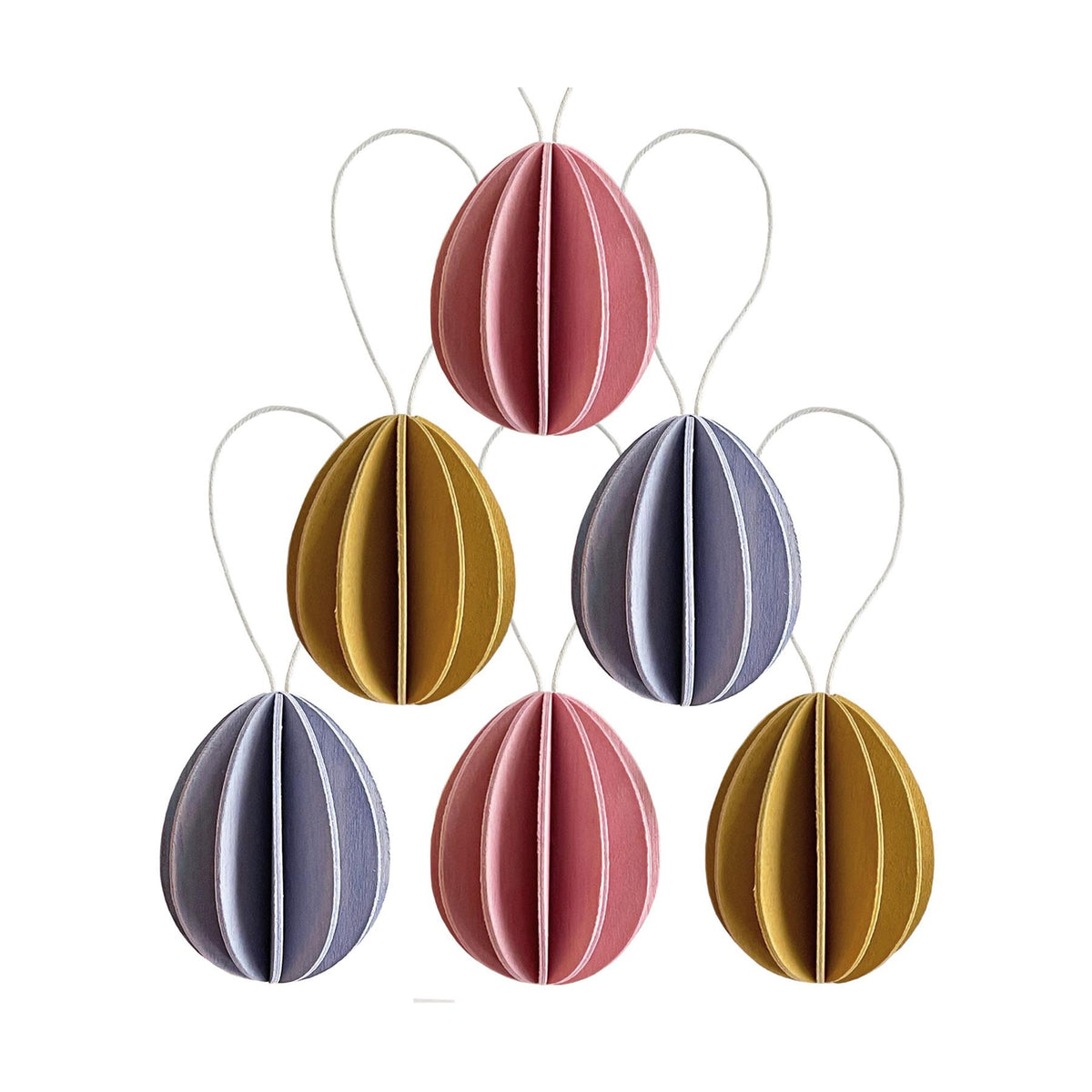 Lovi Wooden Eggs Decoration - Height : 4.5cm, Set of 6