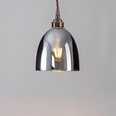 Outlet Old School Electric Bell Blown Pendant Light : Smoked