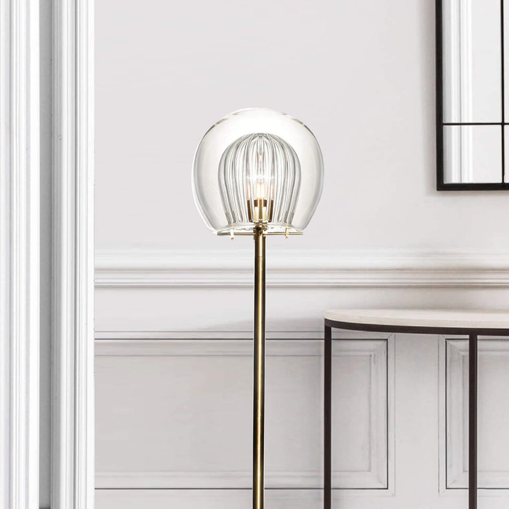 Marc Wood Pleated Crystal Floor Lamp