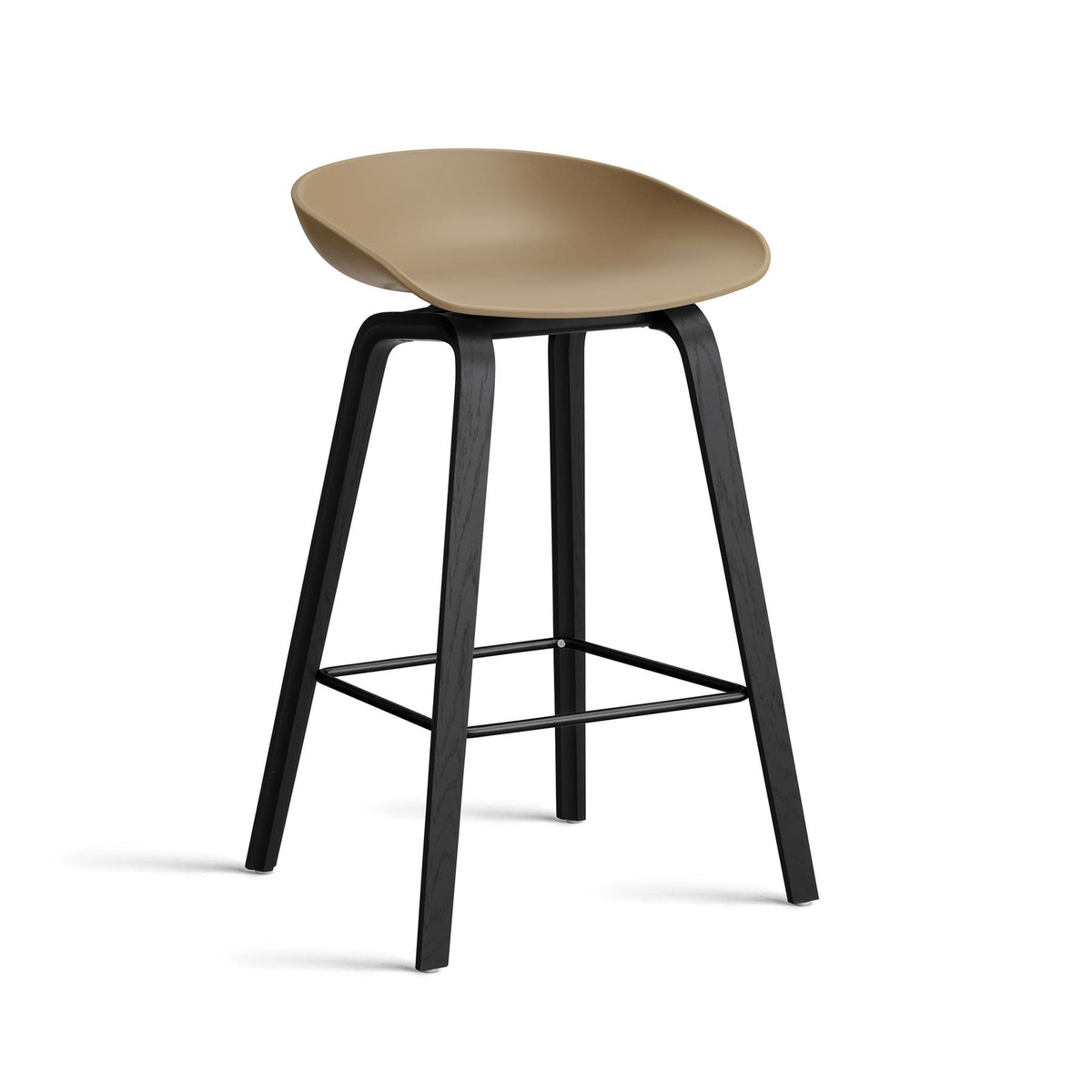 HAY About a Stool 32 Standard Gliders Breakfast Bar Stool, Black Footrest