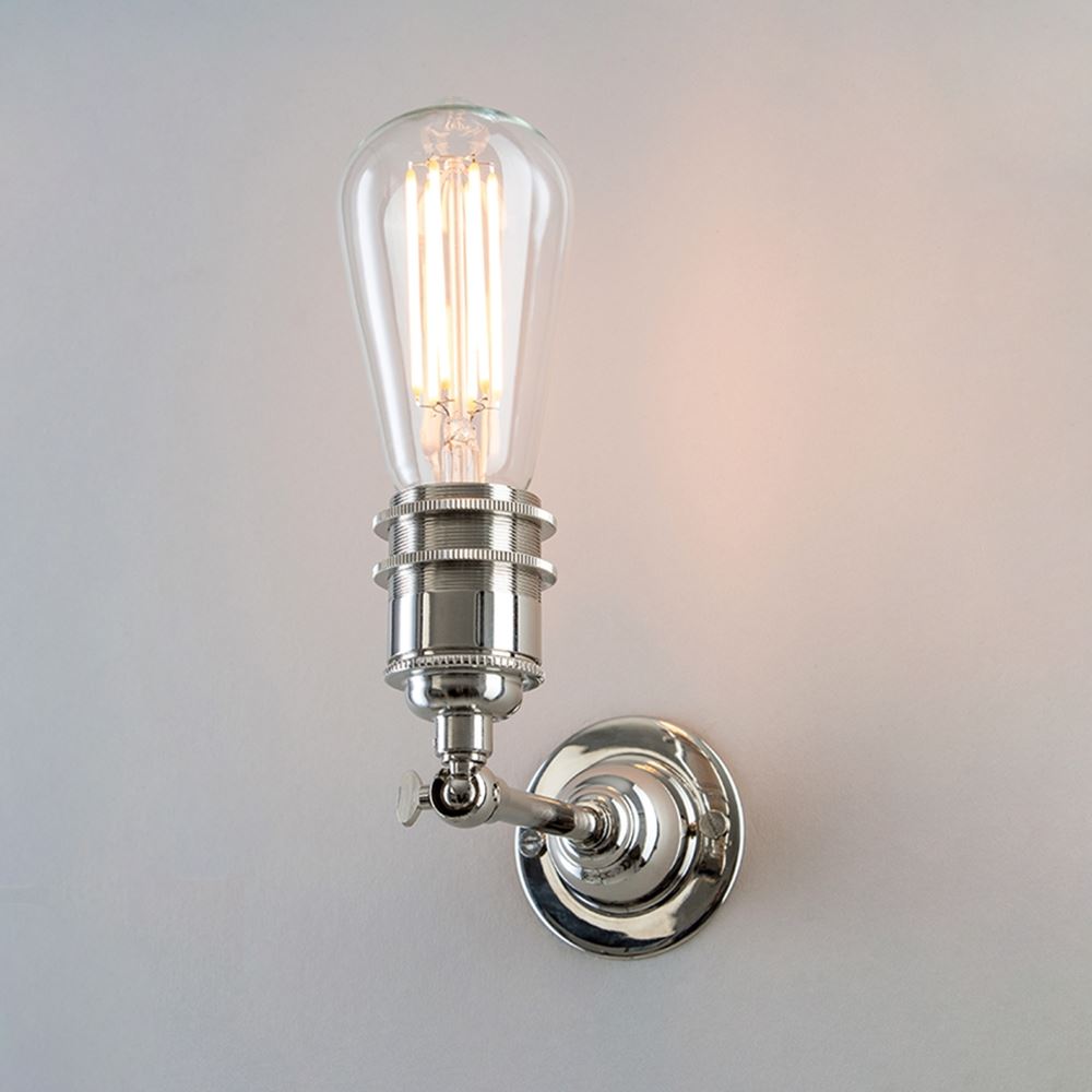 Outlet Old School Electric Industrial Wall Light - Polished Nickel