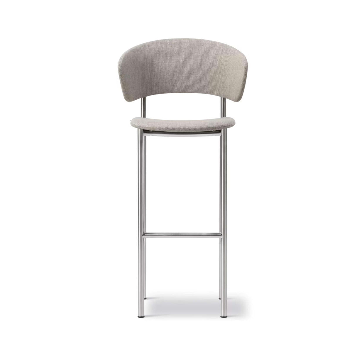 Fredericia Plan Arm Bar Stool with Metal Legs, Fully Upholstered