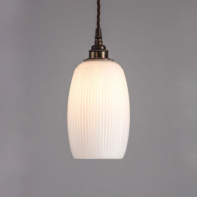 Outlet Old School Electric Gillespie pendant - Antique Brass, Brown Cable
