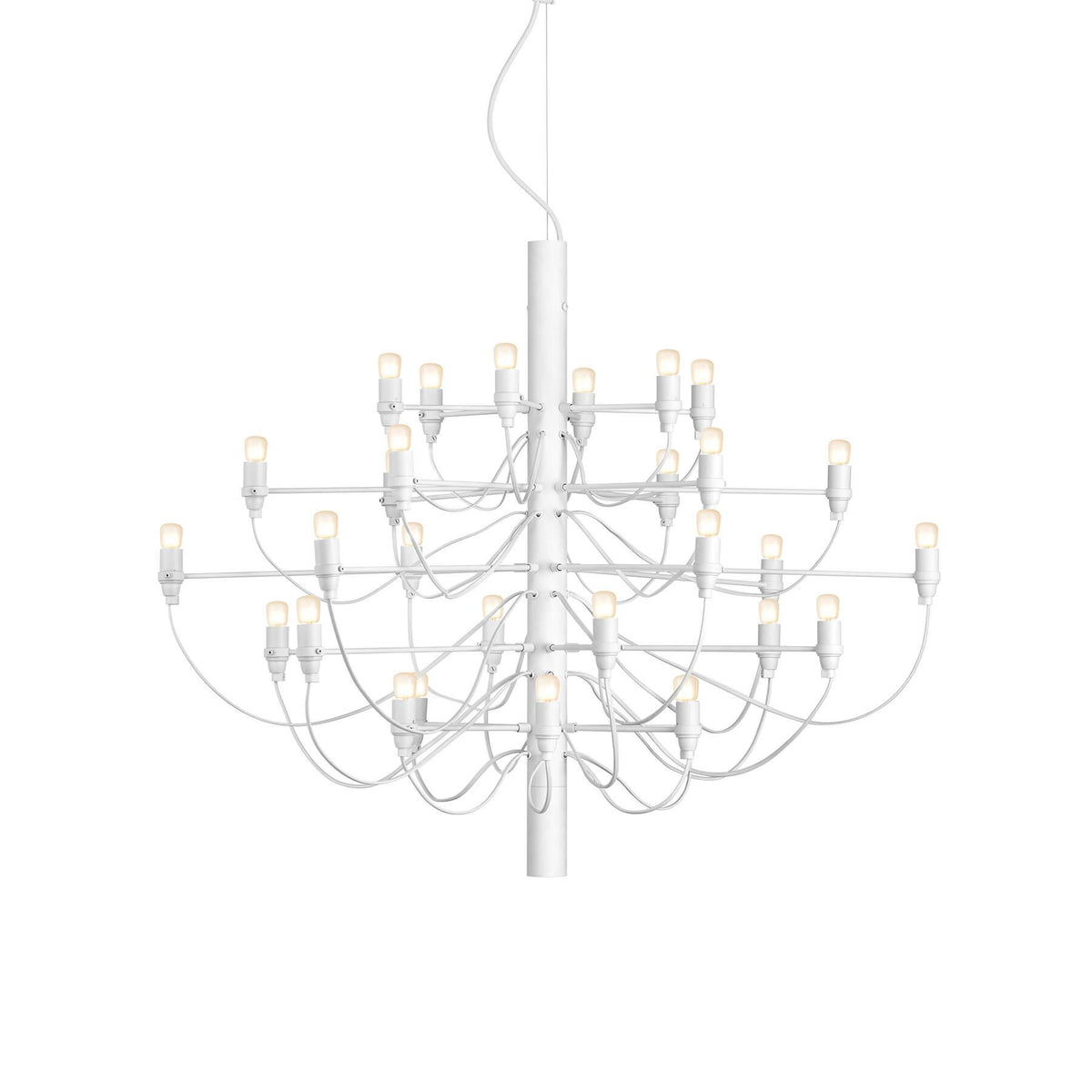 Outlet Flos 2097 Chandelier Light - 30 Bulb, White, Frosted Bulbs