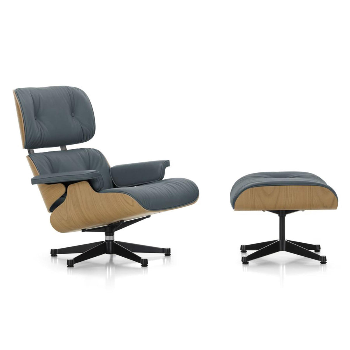 Vitra Eames Contemporary Lounge Chair and Footstool in Chestnut
