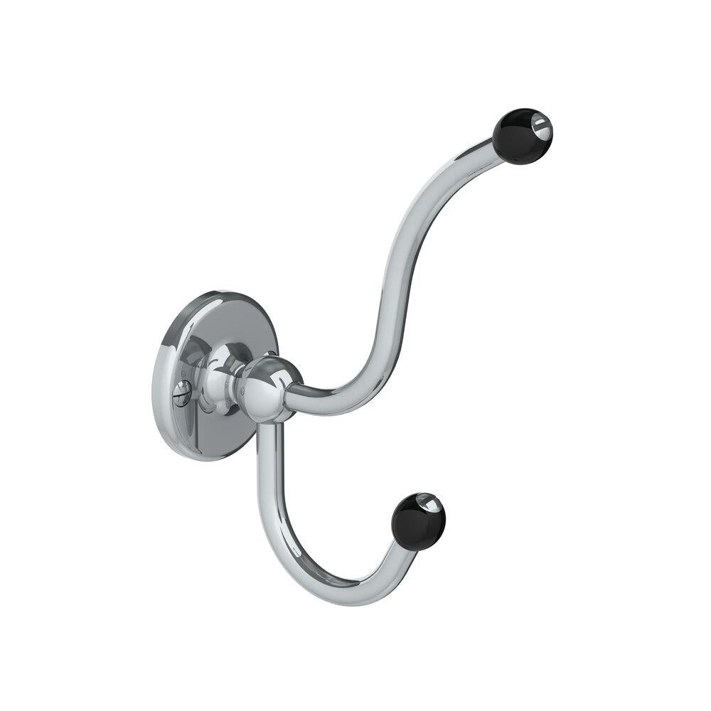 Lefroy Brooks Double Robe Hook with Black Ceramic Acorns BK4511