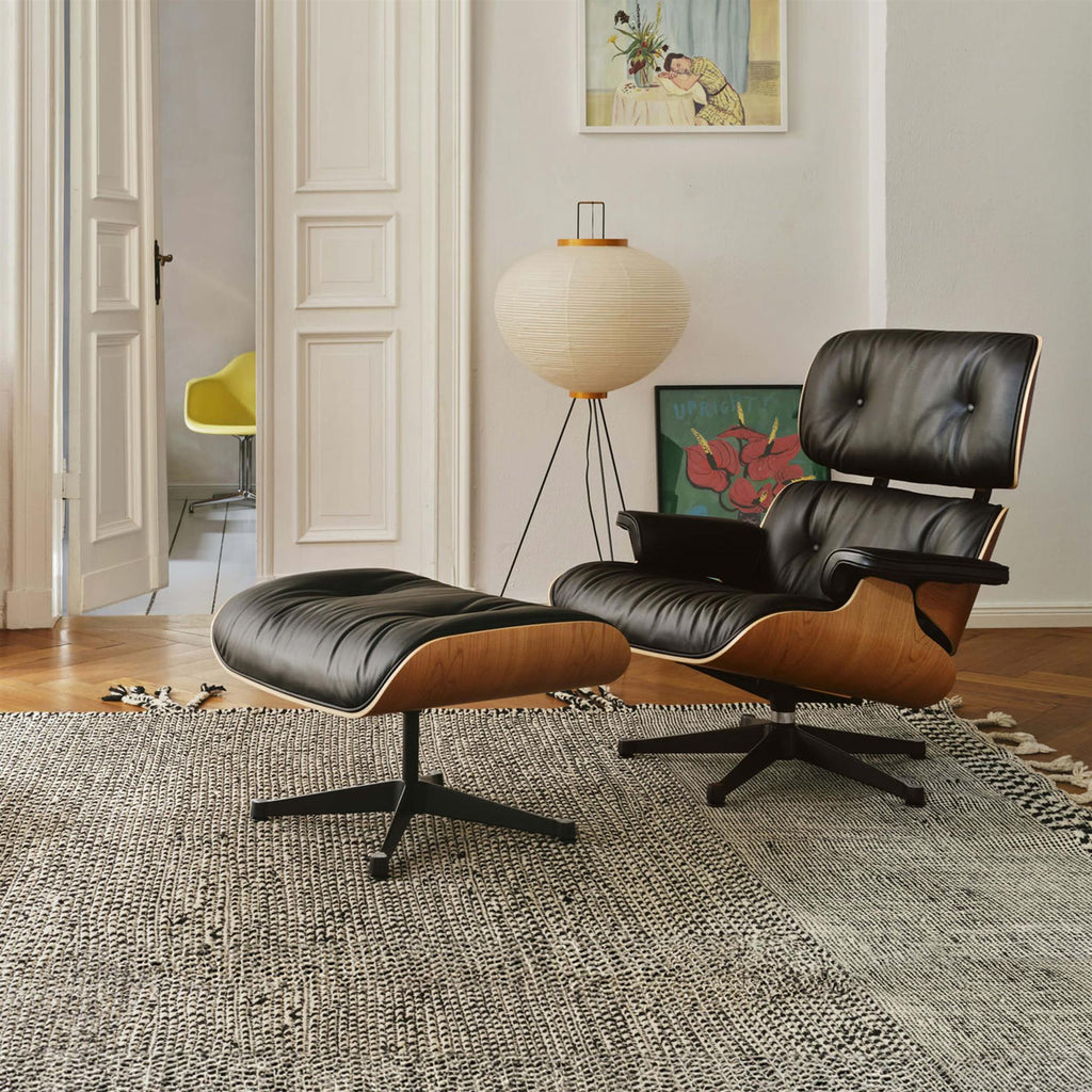 Vitra Eames Contemporary Lounge Chair and Footstool in Cherry